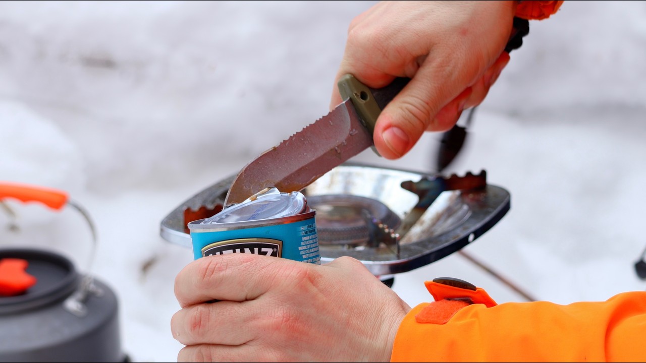 Cooking Stewed Beans with Bacon. Relaxing Forest Cooking