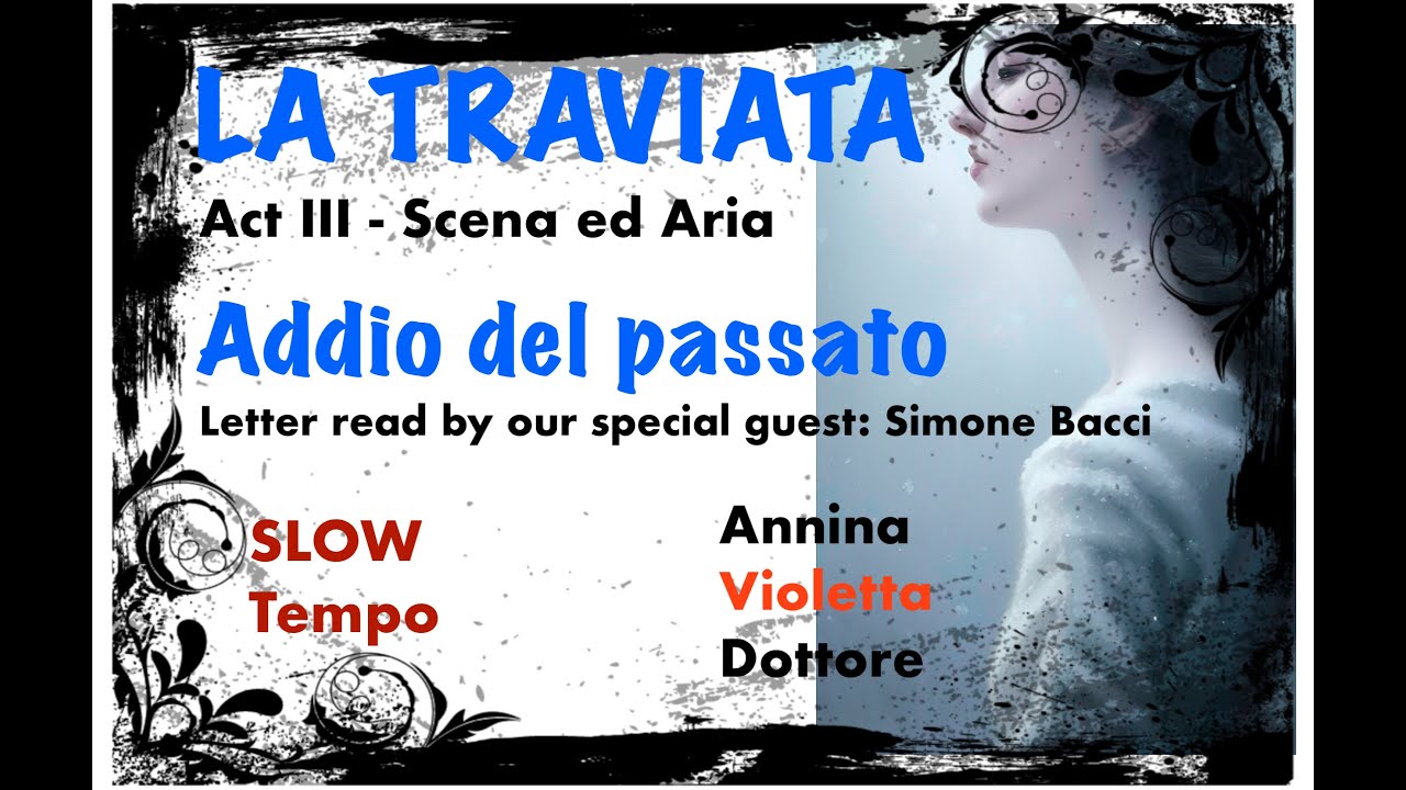 Verdi La Traviata Act 3 | Scene Aria Addio del passato | VIOLETTA highlighted | Study in SLOW tempo