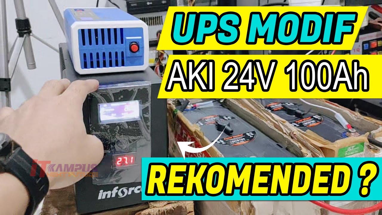 UPS Modifikasi Aki External 24v 100Ah Ft. Inforce 1200va & Charger Aki 10 Ampere