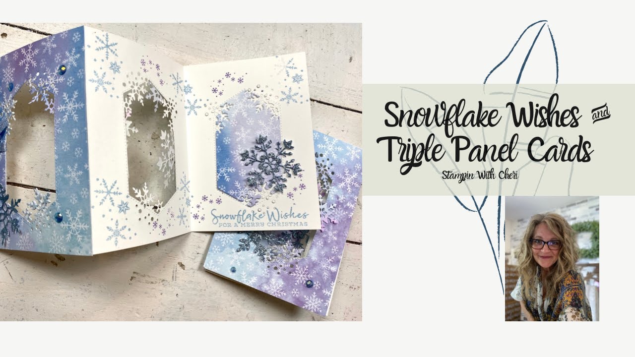 Tri-fold Window Panel Card Frozen Snowflake Wishes Stampin' Up!