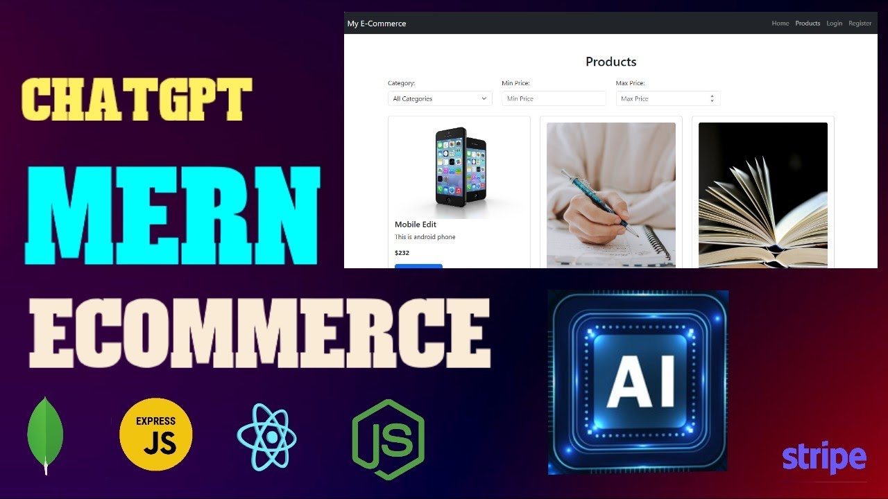 MERN Stack Full Course With AI - ECommerce App with Admin Panel : React, ChatGpt, Bootstrap, Node js