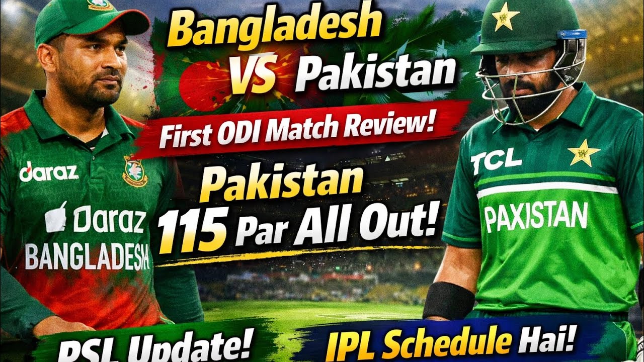 Pakistan poor batting vs Bangladesh 1st odi match 115 per all out why 😡 ipl schedule psl update