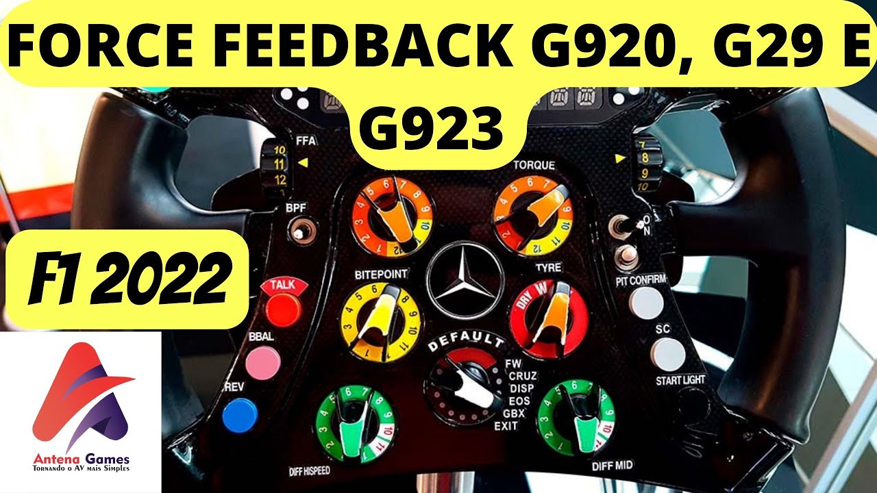 CONFIGURAÇÃO DO FORCE FEEDBACK G920, G29 E G923 PARA O F1 2023, F1 2022, F1 2021. 