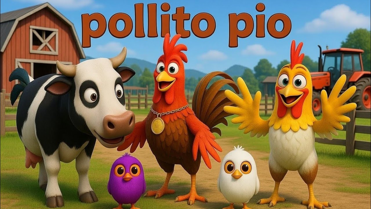 El Pollito pío 3d - el Toro y el Tractor de la Granja -el Pollito pio episode 034