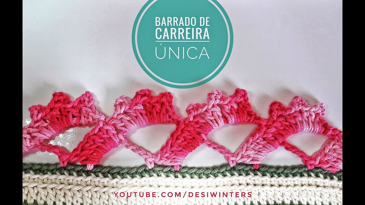 Bico/ Barrado de Carreira única de #crochê - Artes da Desi