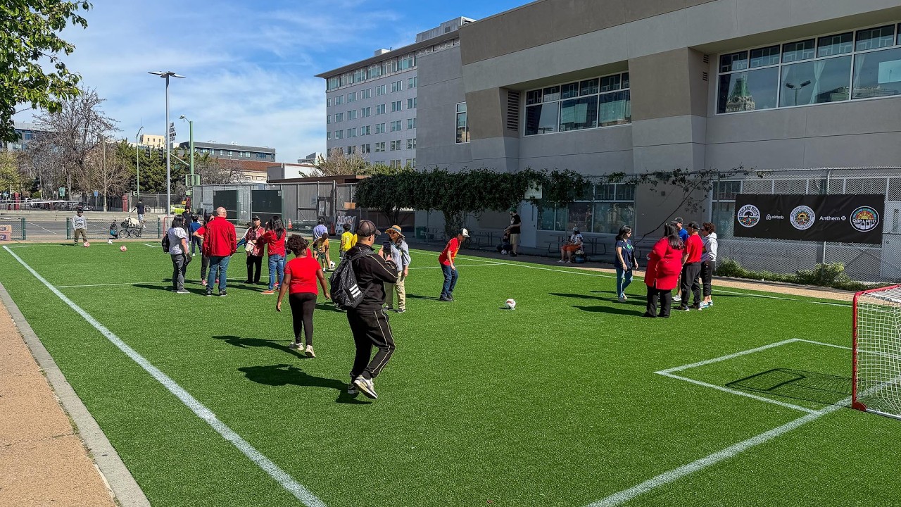 Refurbished Field at Lincoln Square Park with Airbnb, Anthem Blue Cross, and Roots & Soul Foundation