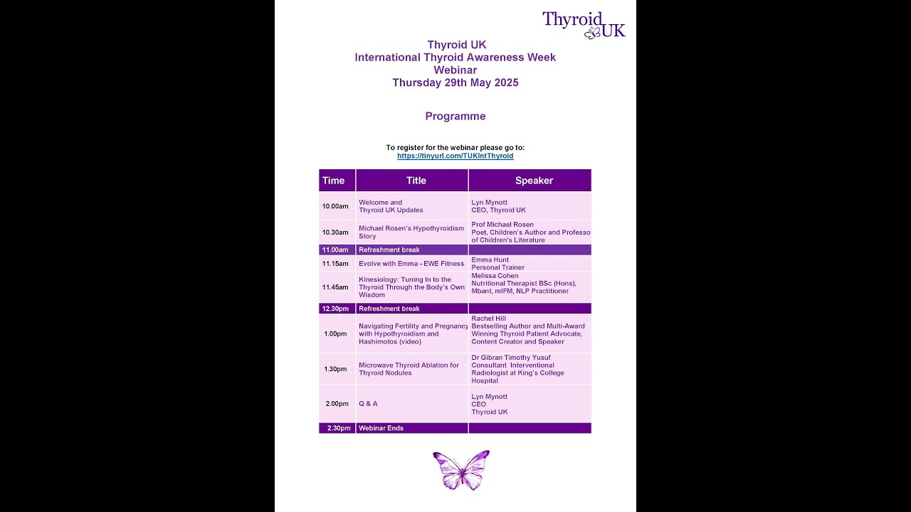 Thyroid UK International Thyroid Awareness Week Webinar 2025