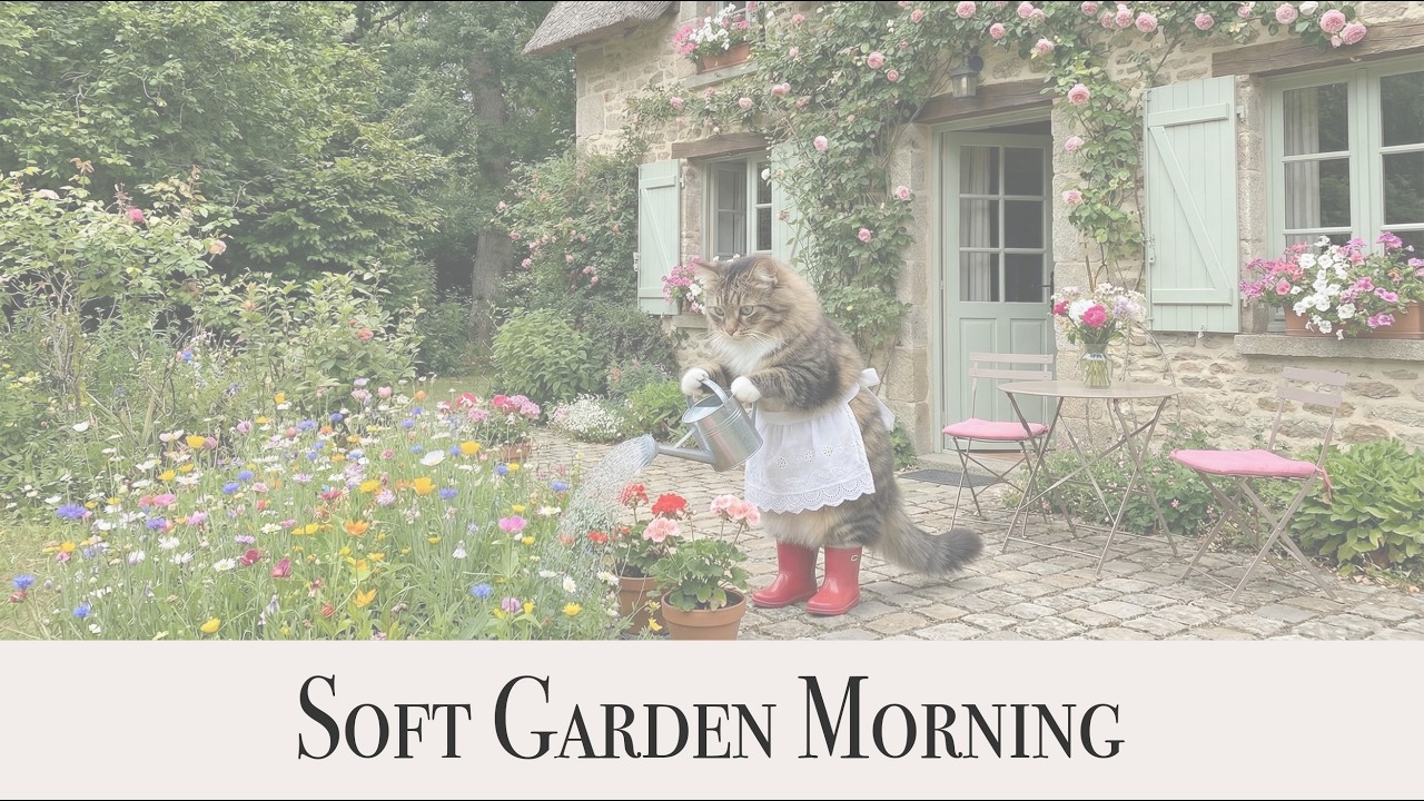 🌸 Whiskers in Bloom – Cozy Garden Cat Ambience 🐾