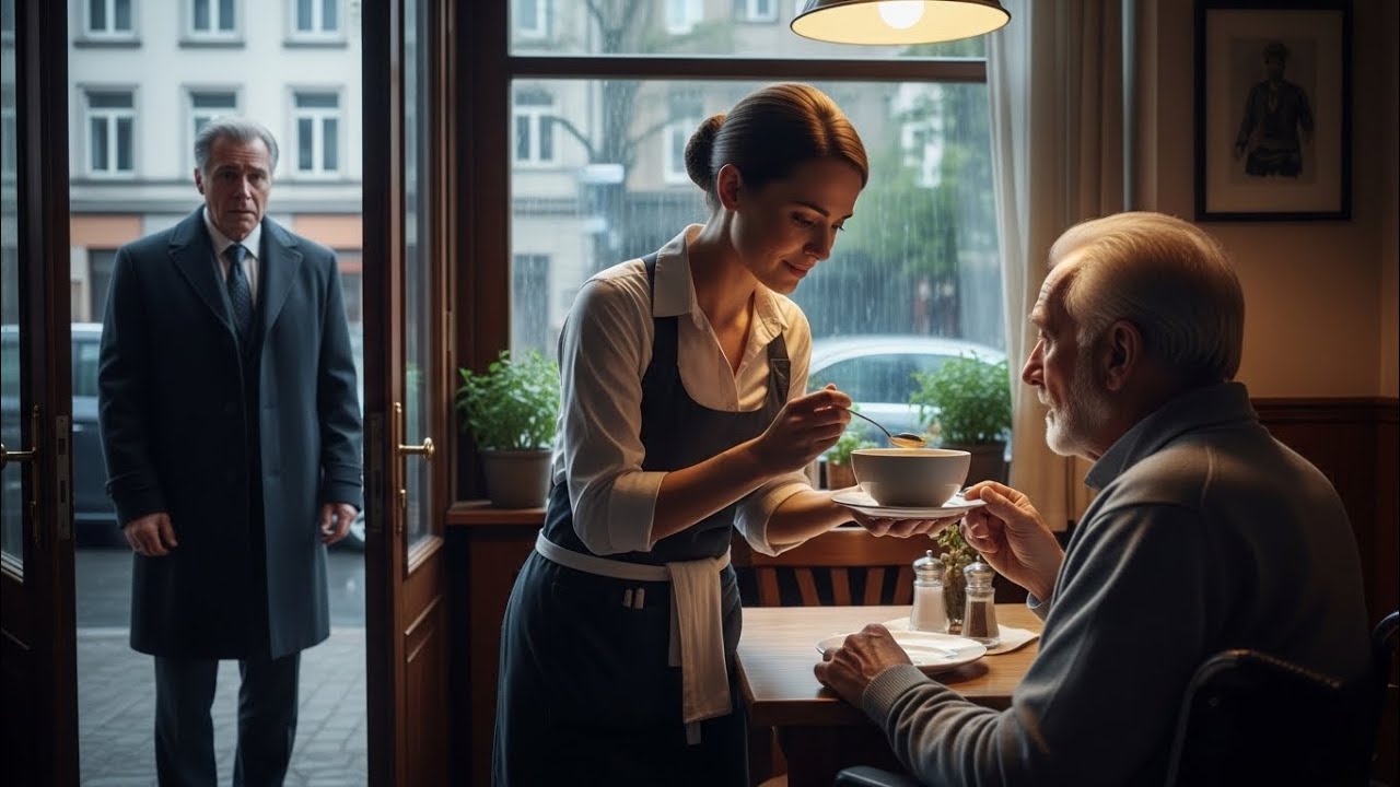 Billionaire Sees a Waitress Feeding His Disabled Father… She Never Expected What Happened Next!
