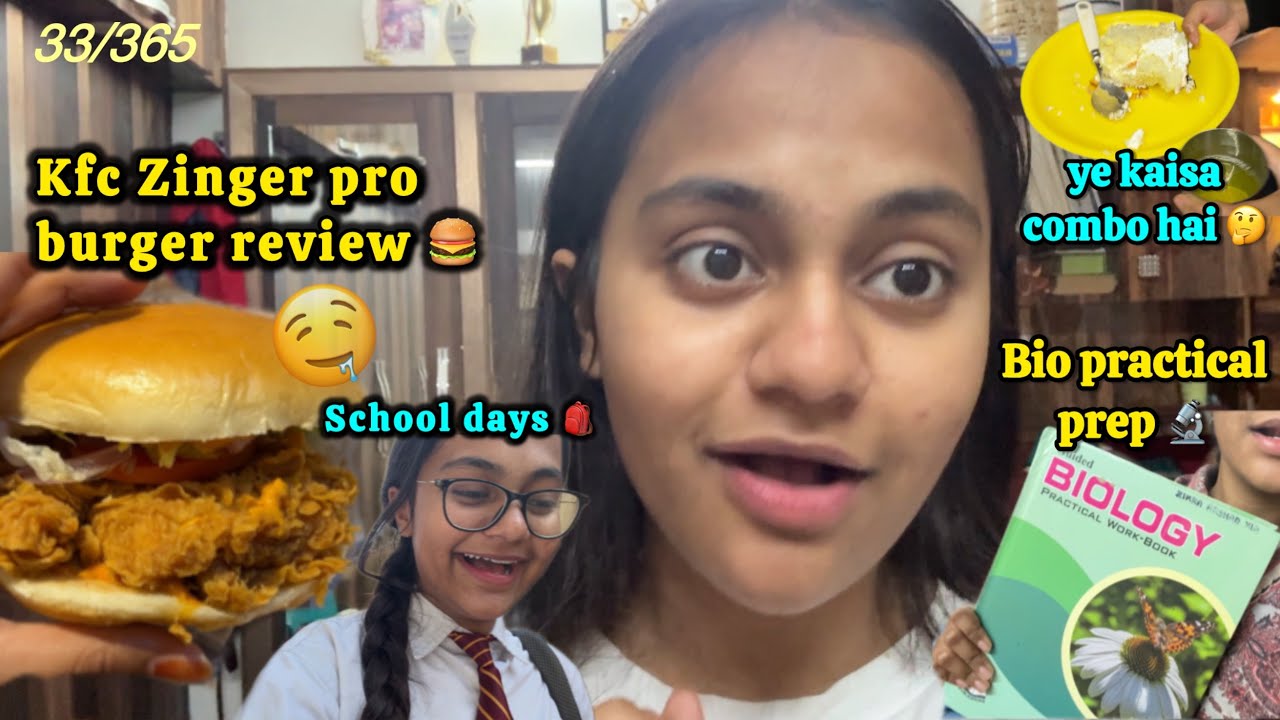 Ye kaisa food combination banaya Adeeba ne 😬 | Kfc zinger pro burger review 🍔 | After school routine