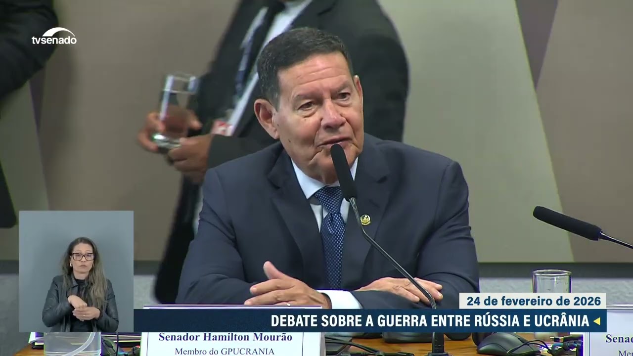 Senador Hamilton Mourão fala no Grupo Parlamentar Brasil-Ucrânia do Senado Federal