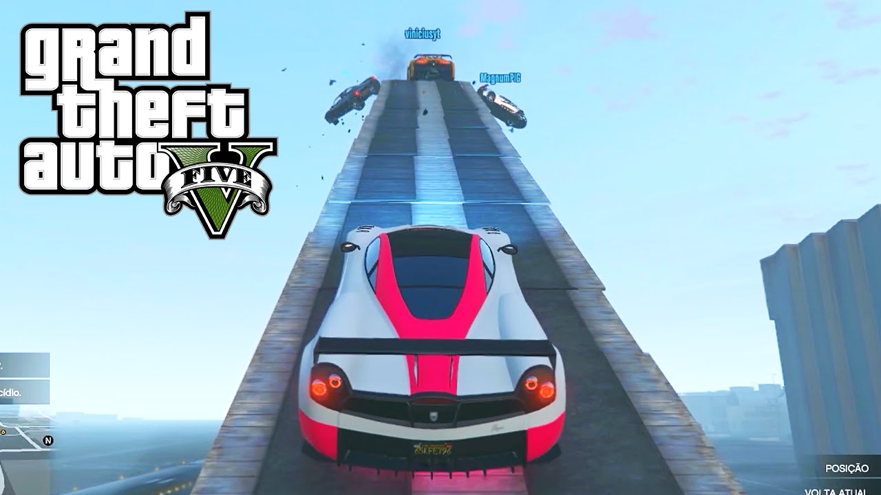 GTA V - NO TE CAIGAS - Corrida Parkour da zoeira (Rage liberado)