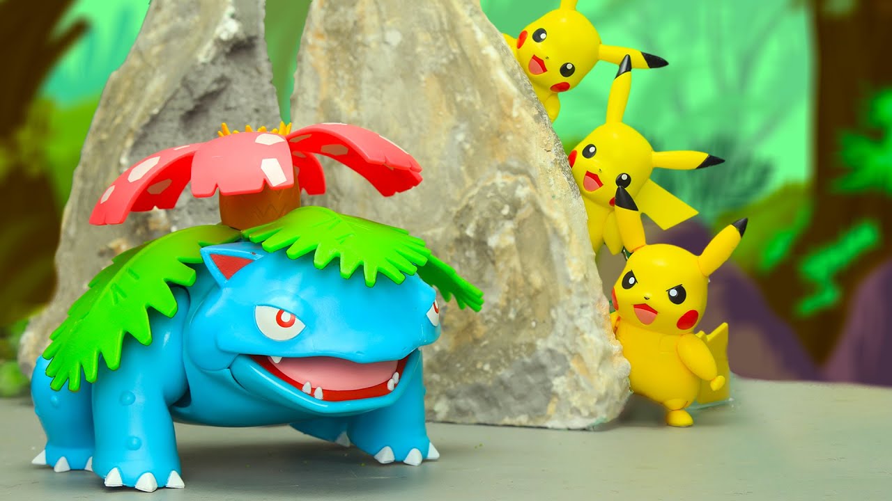 Pikachu Trio Rescues Giant Venusaur with Extremely Special Evolution #pokemon #stopmotion