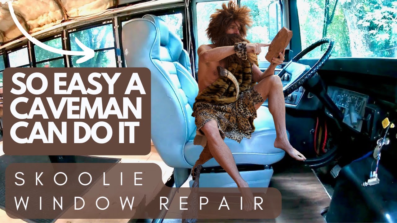 School Bus Window Repair | So Easy that a Caveman Can Do It!
