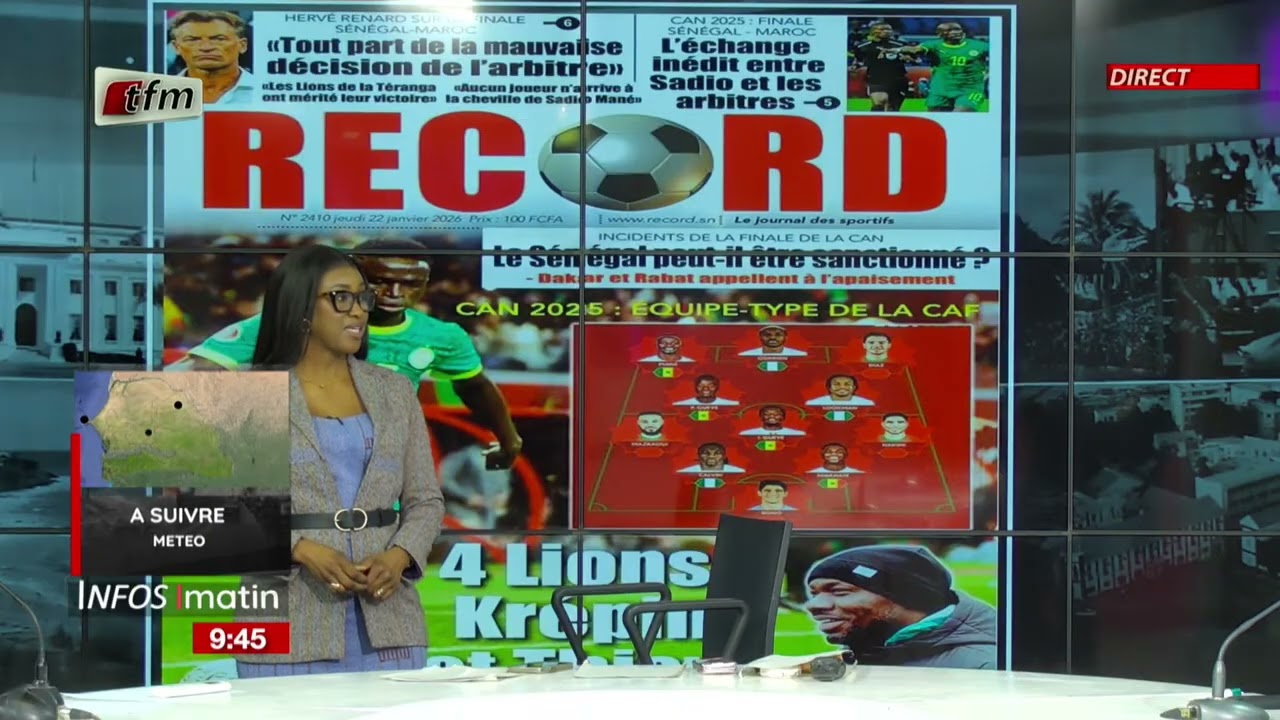 Une de l’Observateur & Record - Infos Matin  - 22 janvier 2026