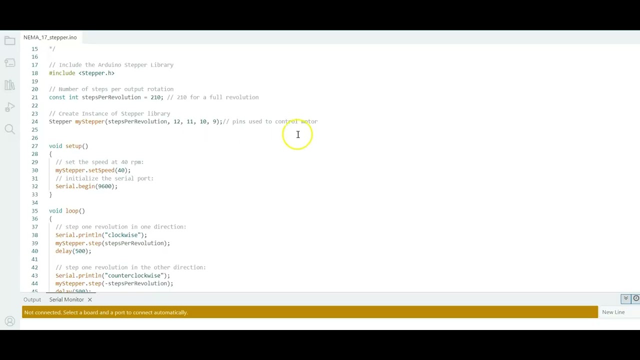 NEMA-17 Stepper Motor Code