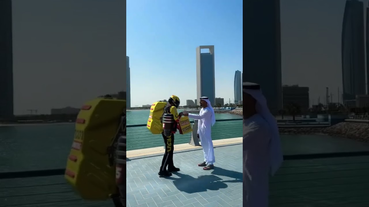 This is insane!  Jetpack delivery?  #travel #crazy #technology #delivery #food #dubai