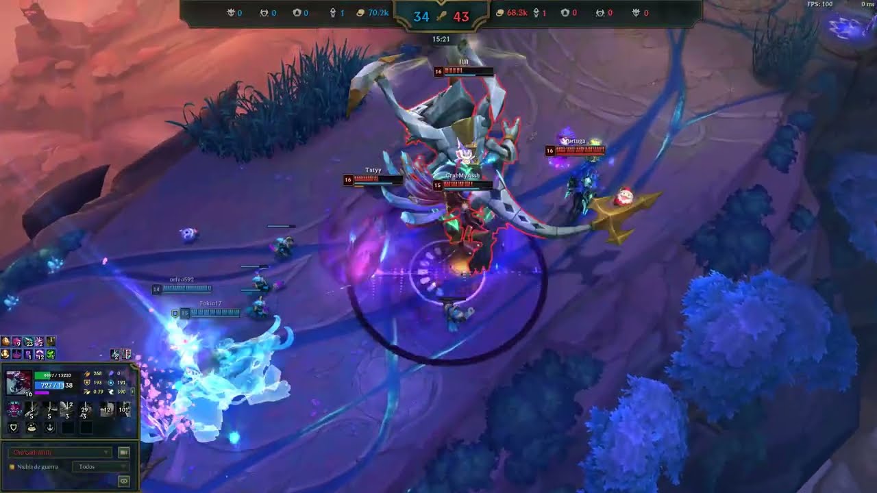 Chogat 194k de vida y 32k cargas en corazón de acero en aram caos, se me bugea la barra de vida 😦😮😮