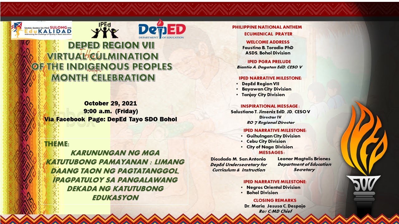 DEPED REGION VII INDIGENOUS PEOPLES MONTH VIRTUAL CULMINATION PROGRAM 2021