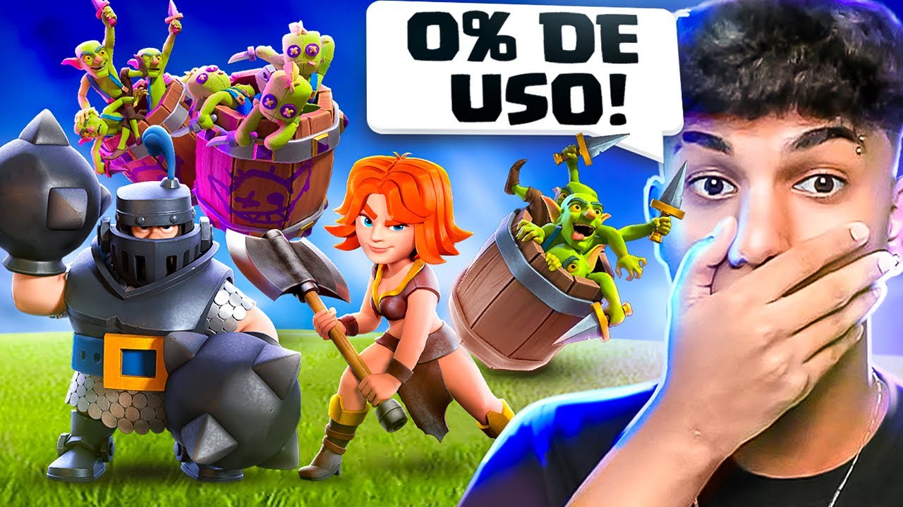 COLOQUEI AS 8 PIORES CARTAS DO CLASH ROYALE NO MESMO DECK! 