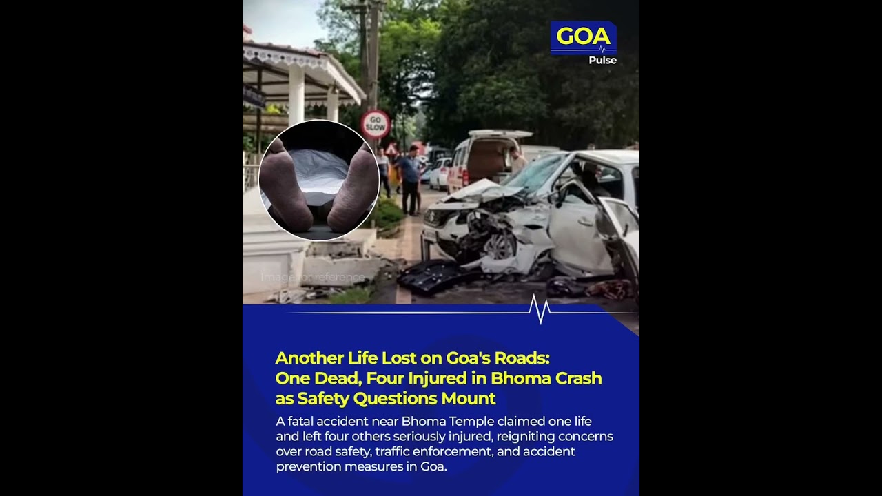 Fatal Accident Near Bhoma Temple: 1 Dead, 4 Critically Injured | Goa News #goanews #news #goa