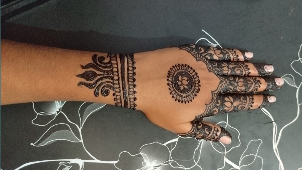 Stylish Back Hand Mehndi Design ll lotus flower Mehndi Design ll Easy Mehndi ll Mehndi design||