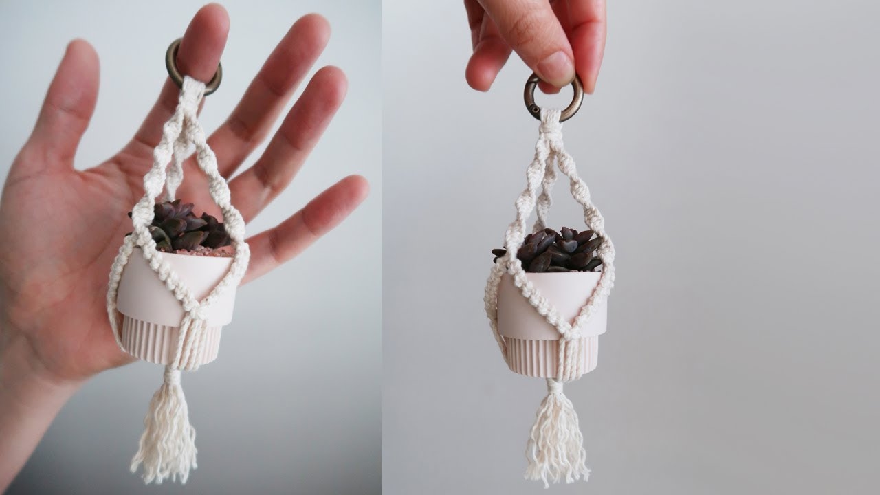 DIY Macrame Mini plant hanger / 마크라메 미니 플랜트행거