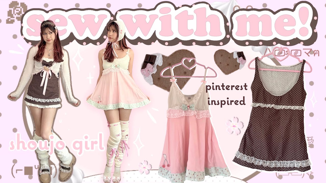 SEW WITH ME 🧁🌸 shoujo girl style, spring outfits, neopolitan, pinterest inspired ૮ ․ ․ ྀིა