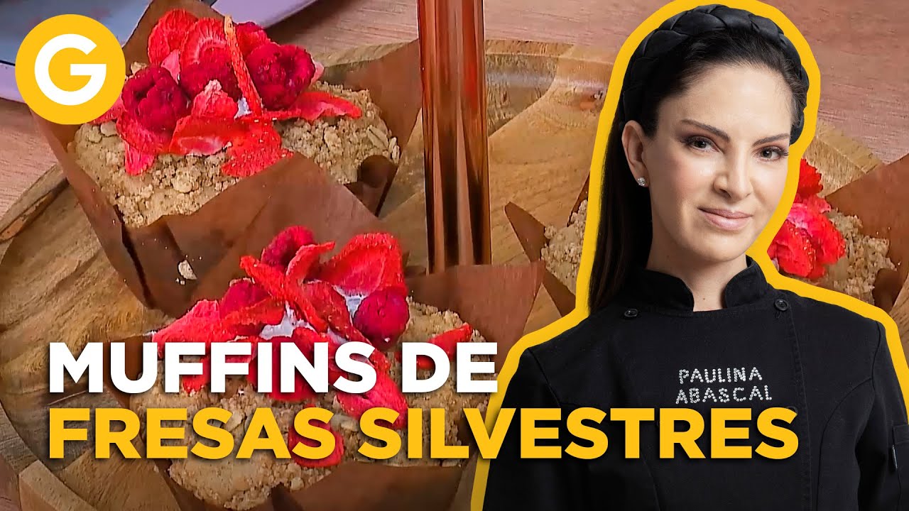 MUFFIN de FRESAS SILVESTRES 🍓 POSTRE FRESCO de Paulina Abascal | El Gourmet| El Gourmet