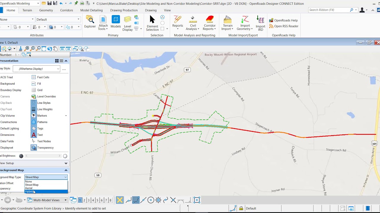 Фоновая карта Bing Map, обновление OpenRoads Designer 2