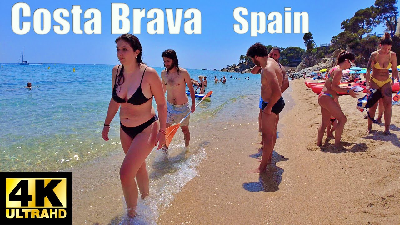 ☀️Platja d'Aro  Beach Walk 4K, Spain