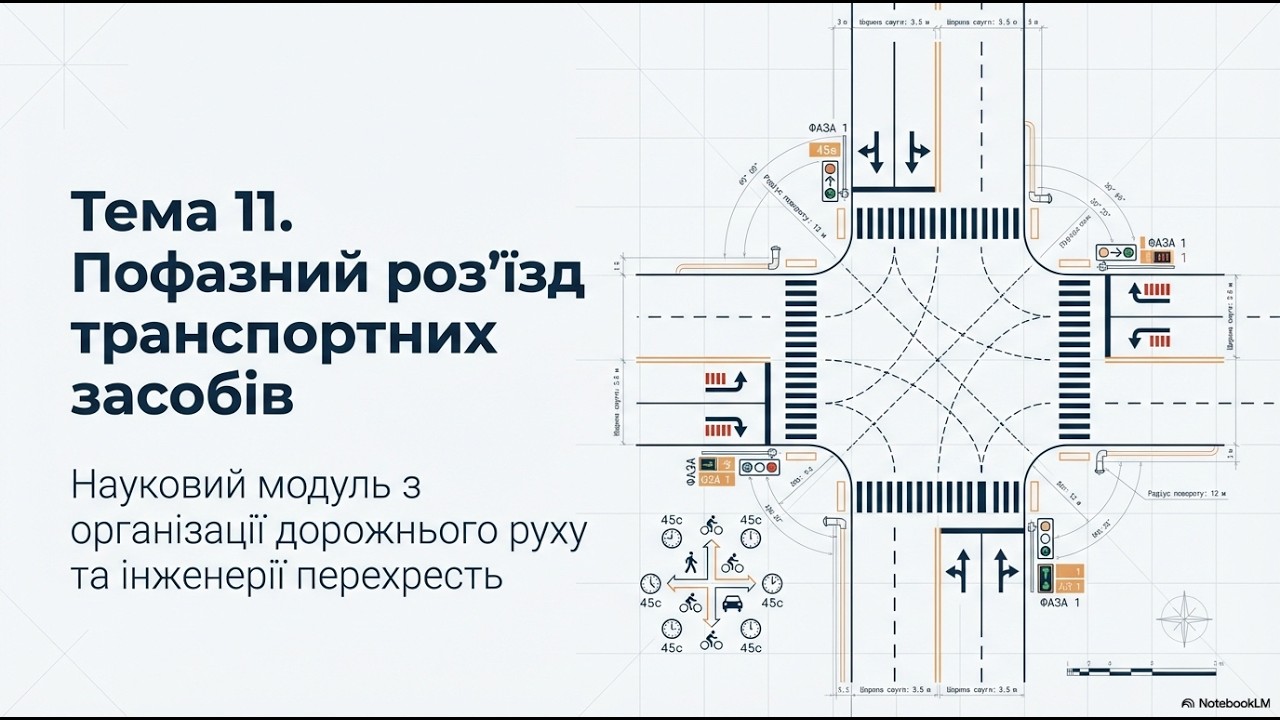 Пофазний роз’їзд транспортних засобів на перехресті