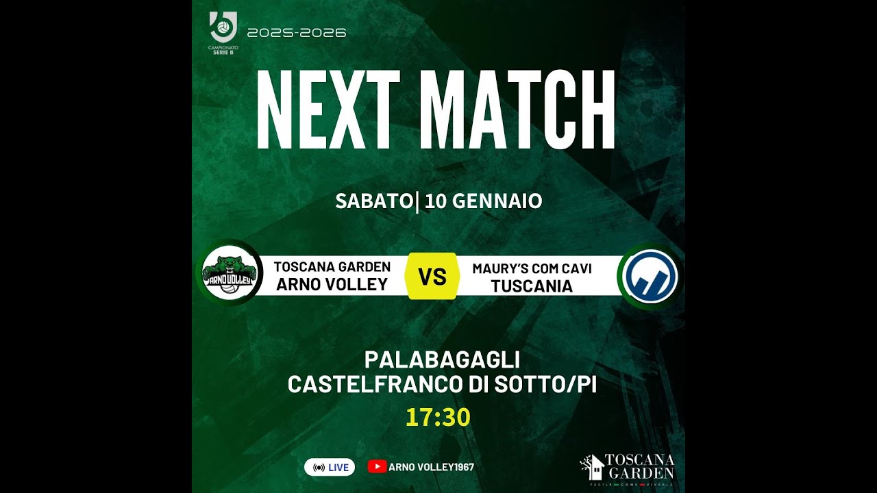 TOSCANAGARDEN ARNO VOLLEY PI  Vs  MAURY'S COM CAVI TUSCANIA VT