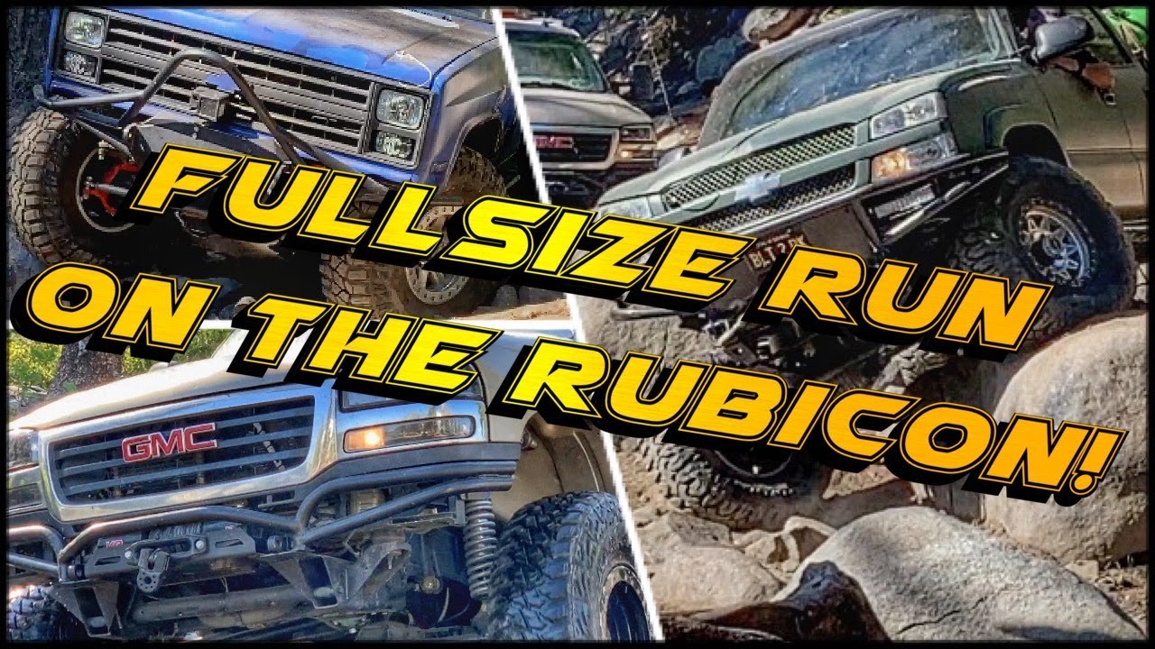 This is what happens when you take FULLSIZE trucks through the Rubicon JEEP Trail!!