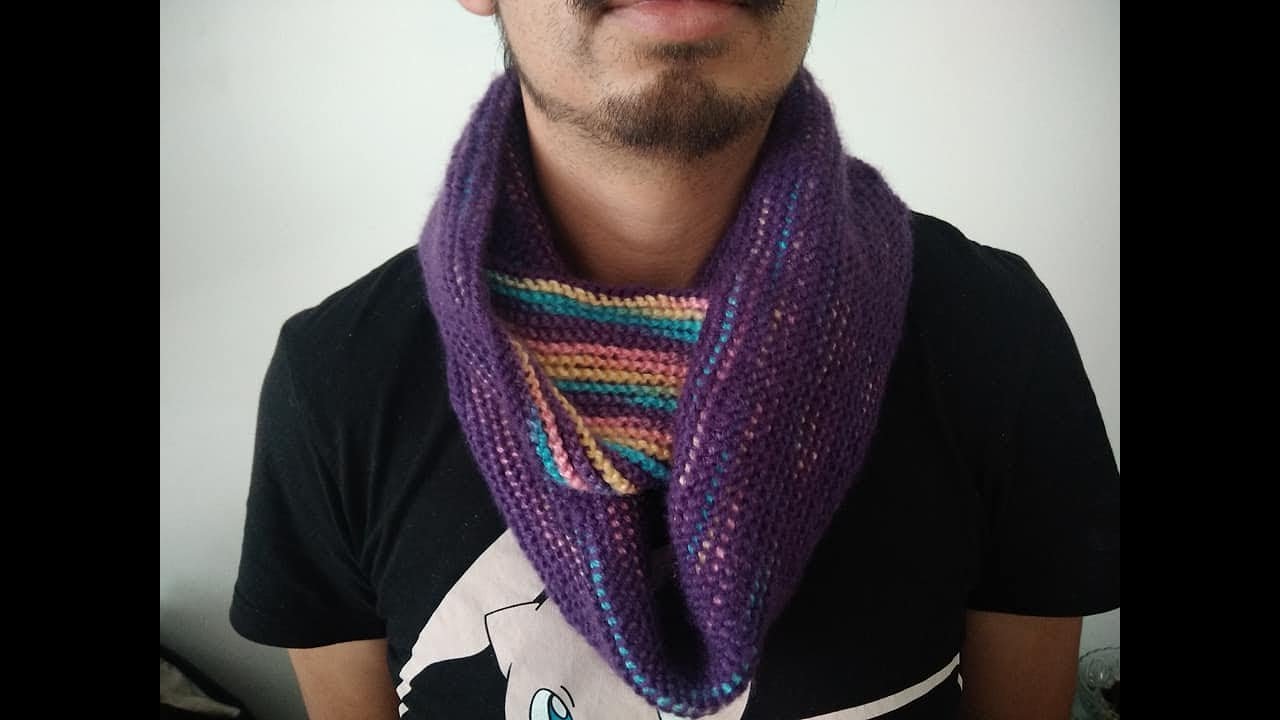 Como tejer 🧶 bufanda infinita a gancho tunecino para ZURDOS!!!!!!!