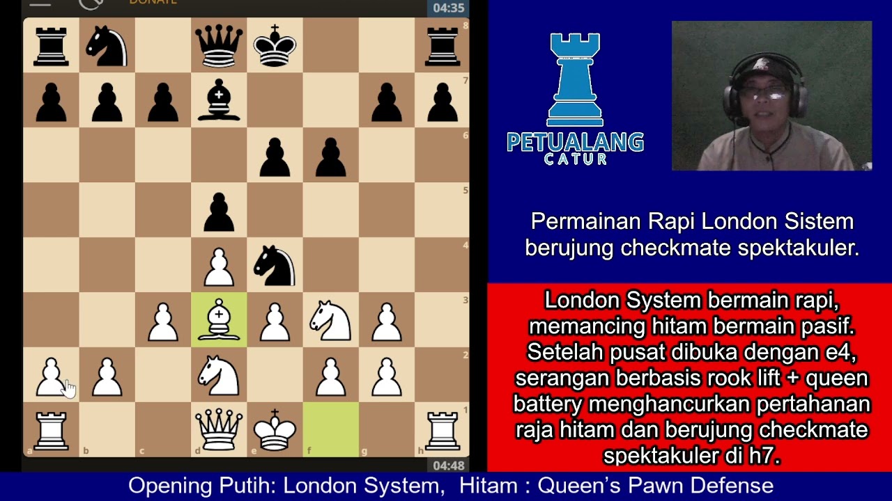 Permainan Rapi London Sistem berujung checkmate spektakuler