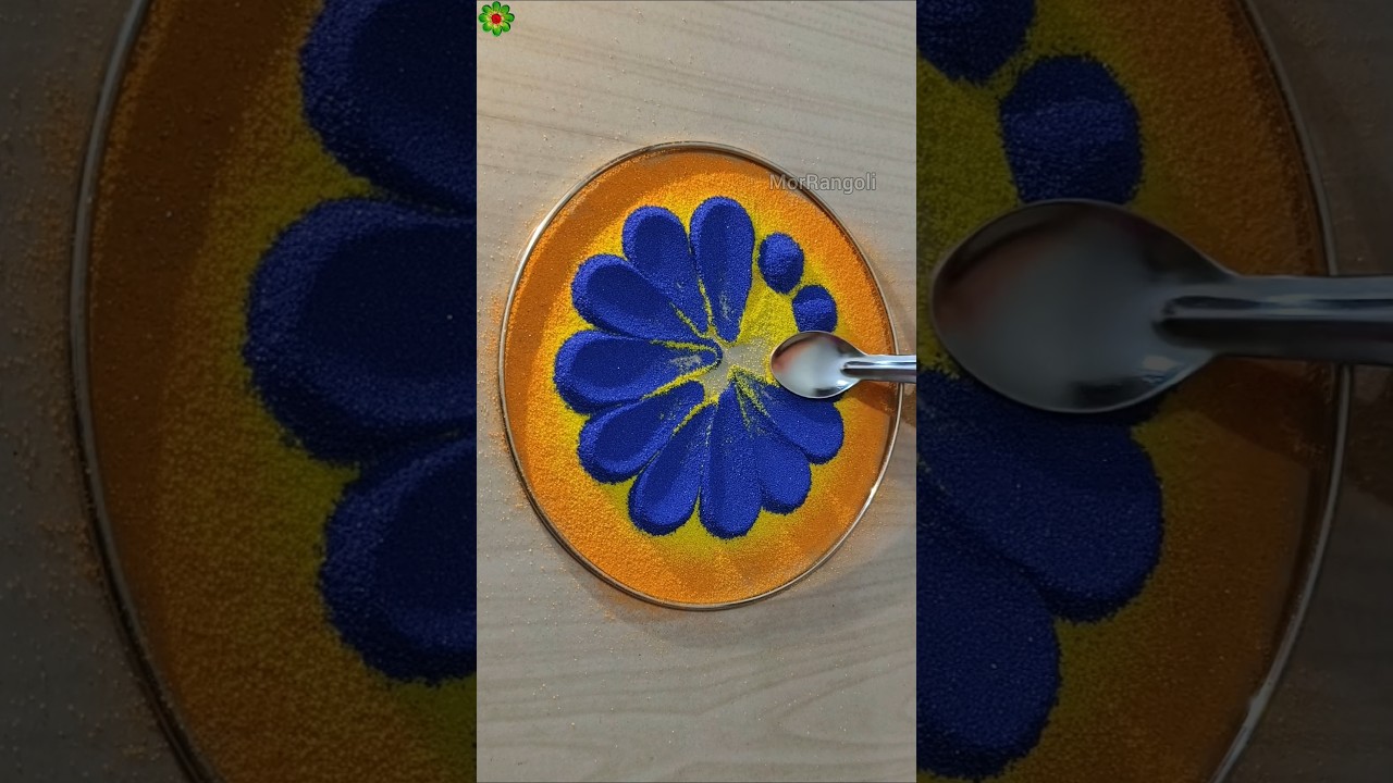 Satisfying Colourful Rangoli Art |  Easy Rangoli | #rangoli #satisfying #shorts