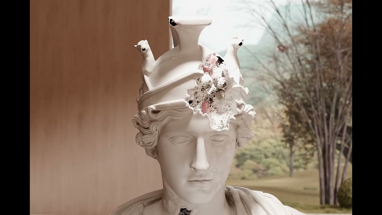 Eroding and Reforming Bust of Rome (One Year) by Daniel Arsham