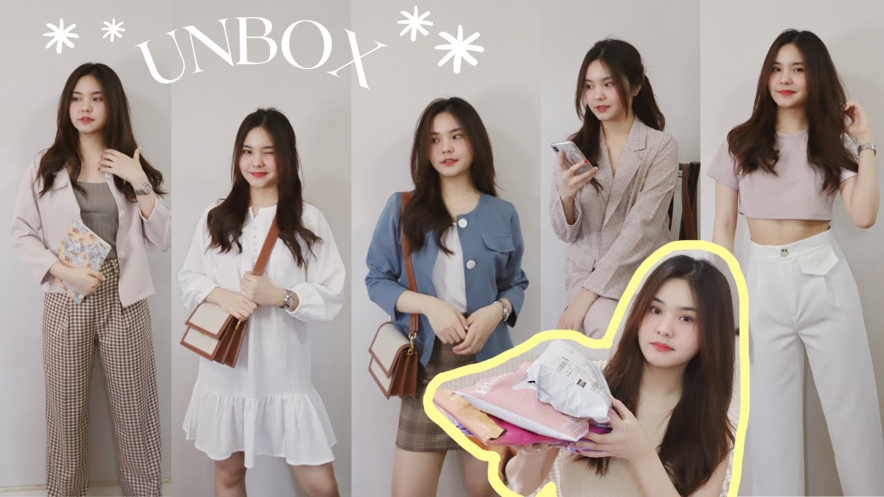 UNBOX เสื้อผ้ามินิมอล จากร้านในไอจี คุมโทน ใส่ไปทำงานได้ 🍞  | Lunelune