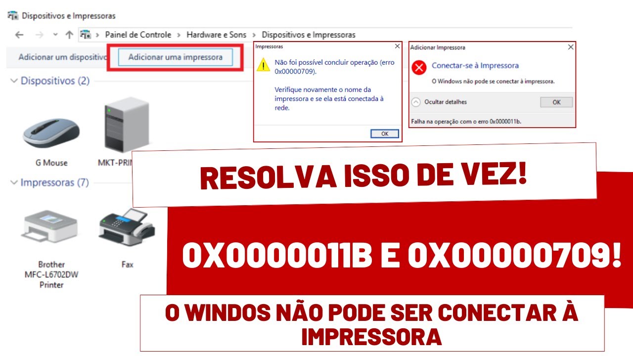 (RESOLVIDO) erro 0x0000011b e 0x00000709 ao imprimir em impressora compartilhada