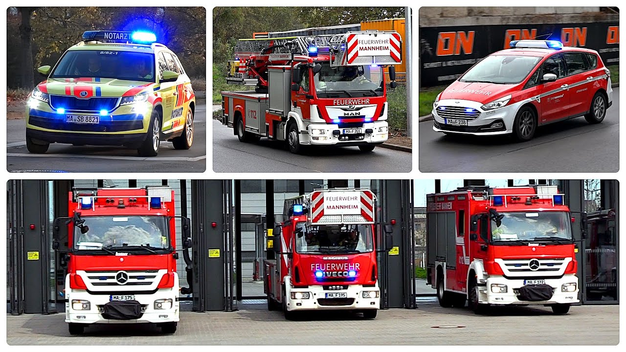 [BLAULICHT MANNHEIM 🚨🚒] ● Diverse Einsatzfahrten im Stadtgebiet ● Berufsfeuerwehr & RD im Einsatz 🔥🔊