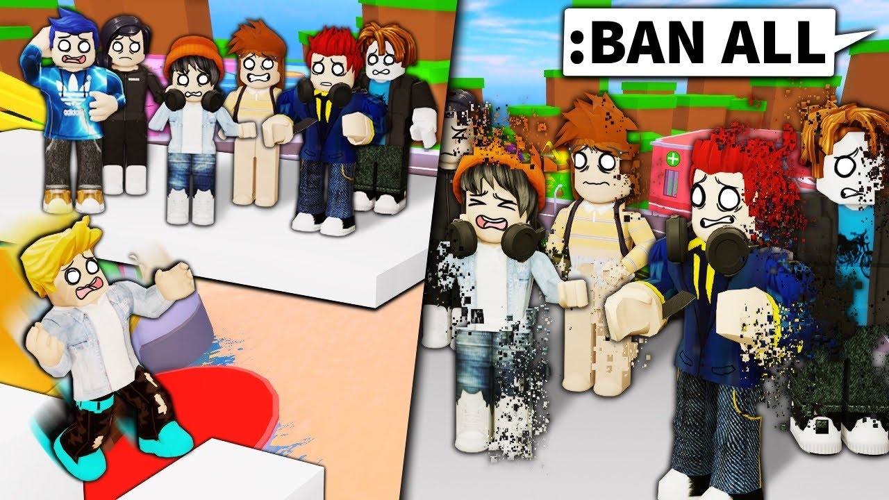 I use Roblox ADMIN to BAN EVERYONE if this noob can&rsquo;t do the obby...