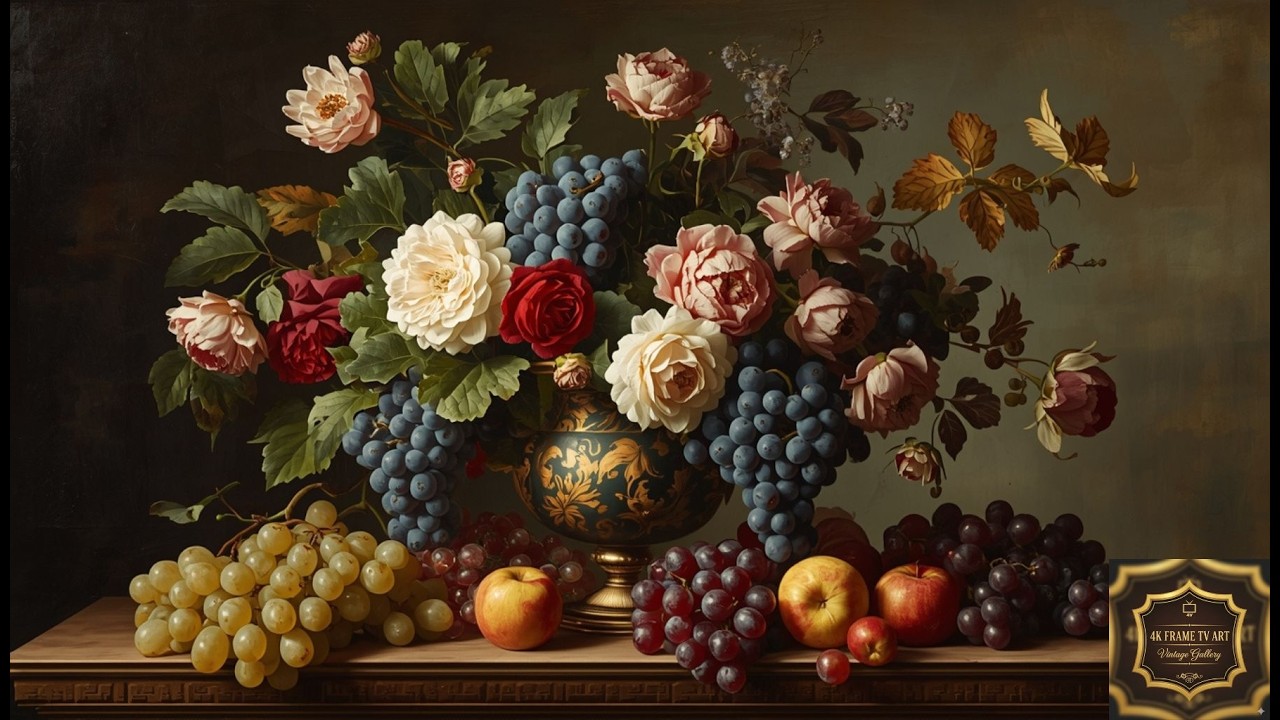 4K Vintage Still Life Paintings Gallery for Frame TV | Classical Art Screensaver (2 Hours)