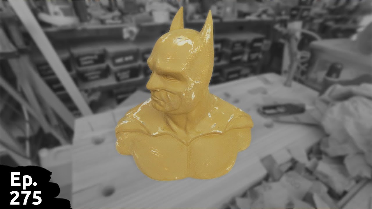préparation d'un buste batman imprimé en 3D - peinture sous couche et ponçage - ep275