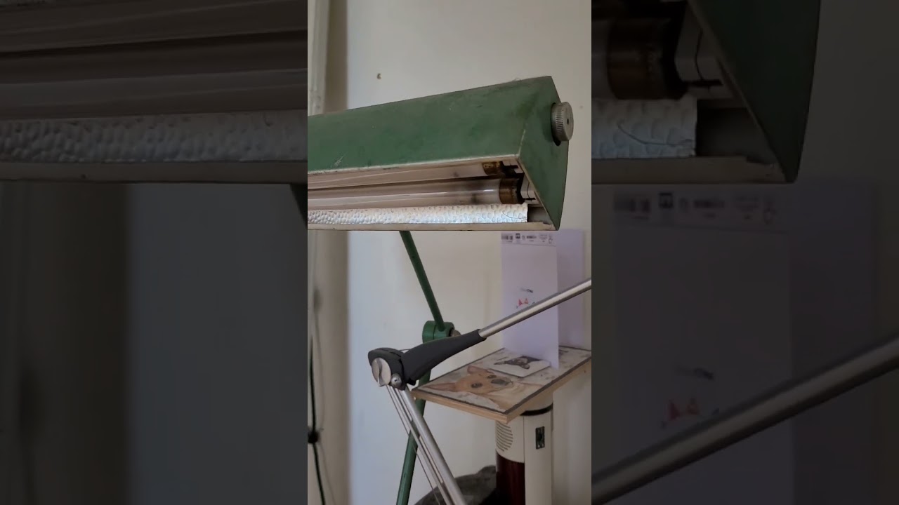 Allumage de la lampe de bureau vintage 2×8W avec starters/tubes fluo d'origine au ralenti