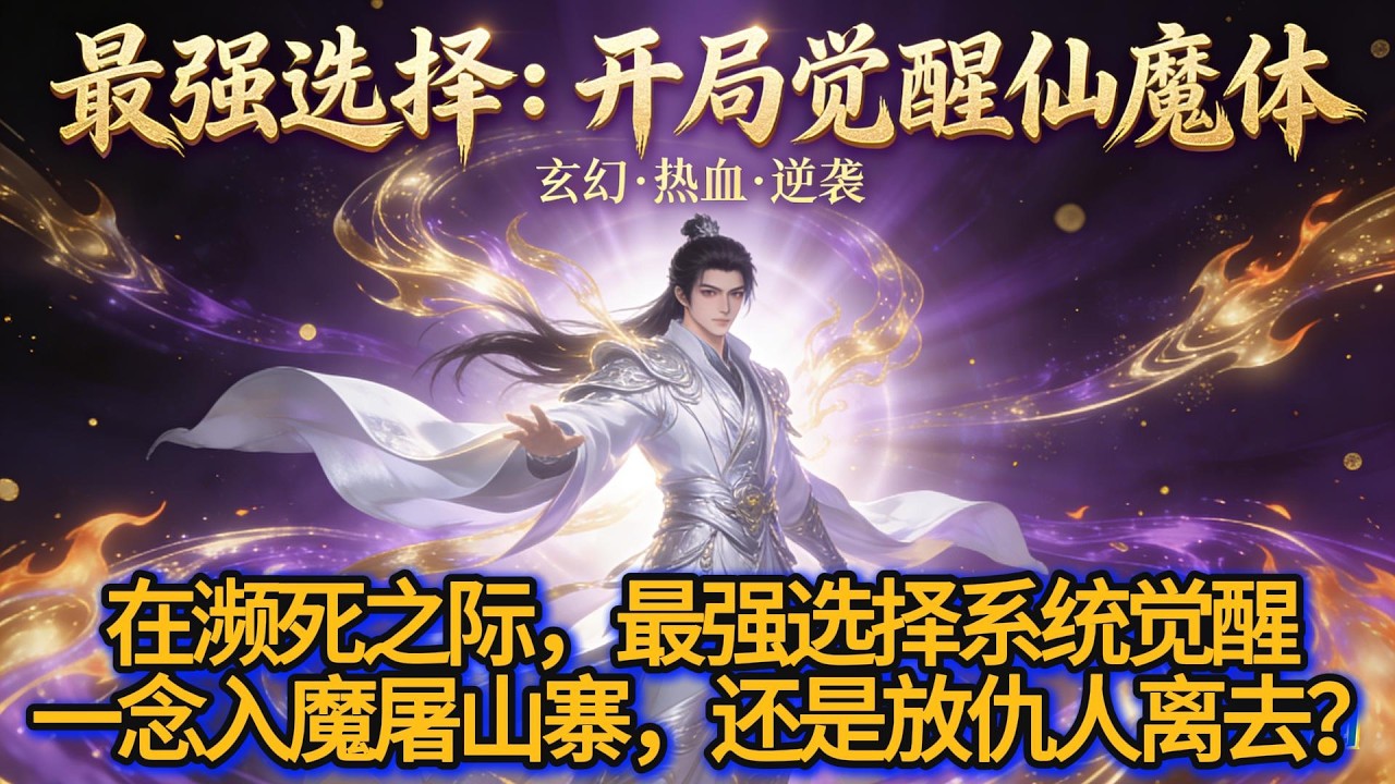 《最强选择：开局觉醒仙魔体》穿越天穹大陆，成了被山贼囚禁三年、家破人亡的惨状少年。在濒死之际，最强选择系统觉醒 —— 一念入魔屠山寨，或是放过大仇人大度离去？#玄幻 #穿越 #系统