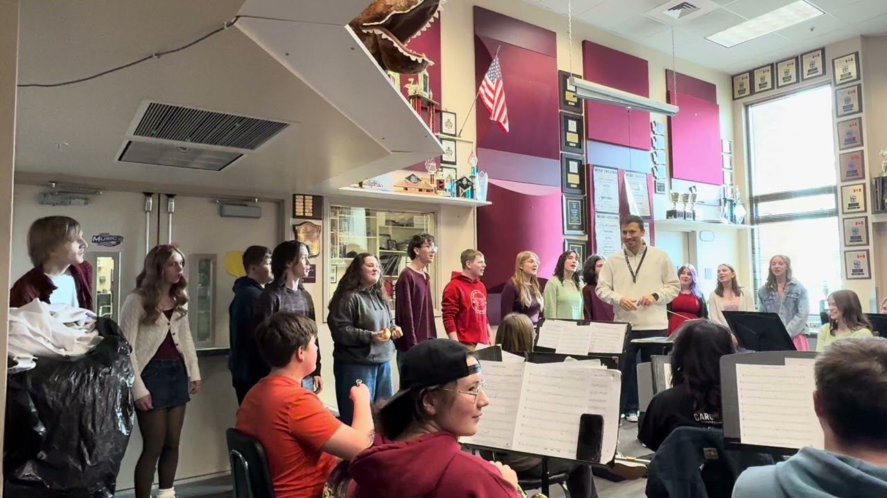 Chamber and Jazz Choirs delivering Singing Valentines today. 