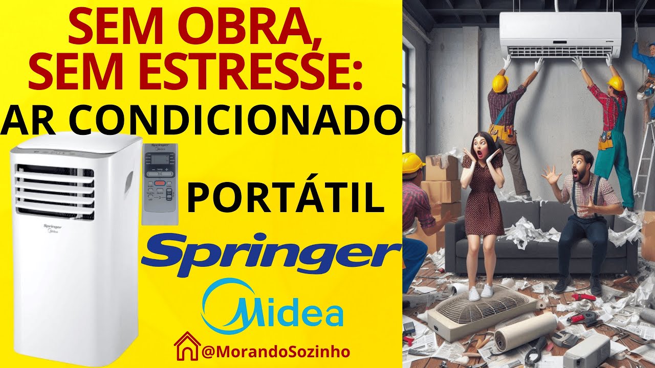 UNBOXING COMPLETO E REVIEW DO AR CONDICIONADO MIDEA SPRINGER PORTATIL 12000 BTUS, VALE A PENA?