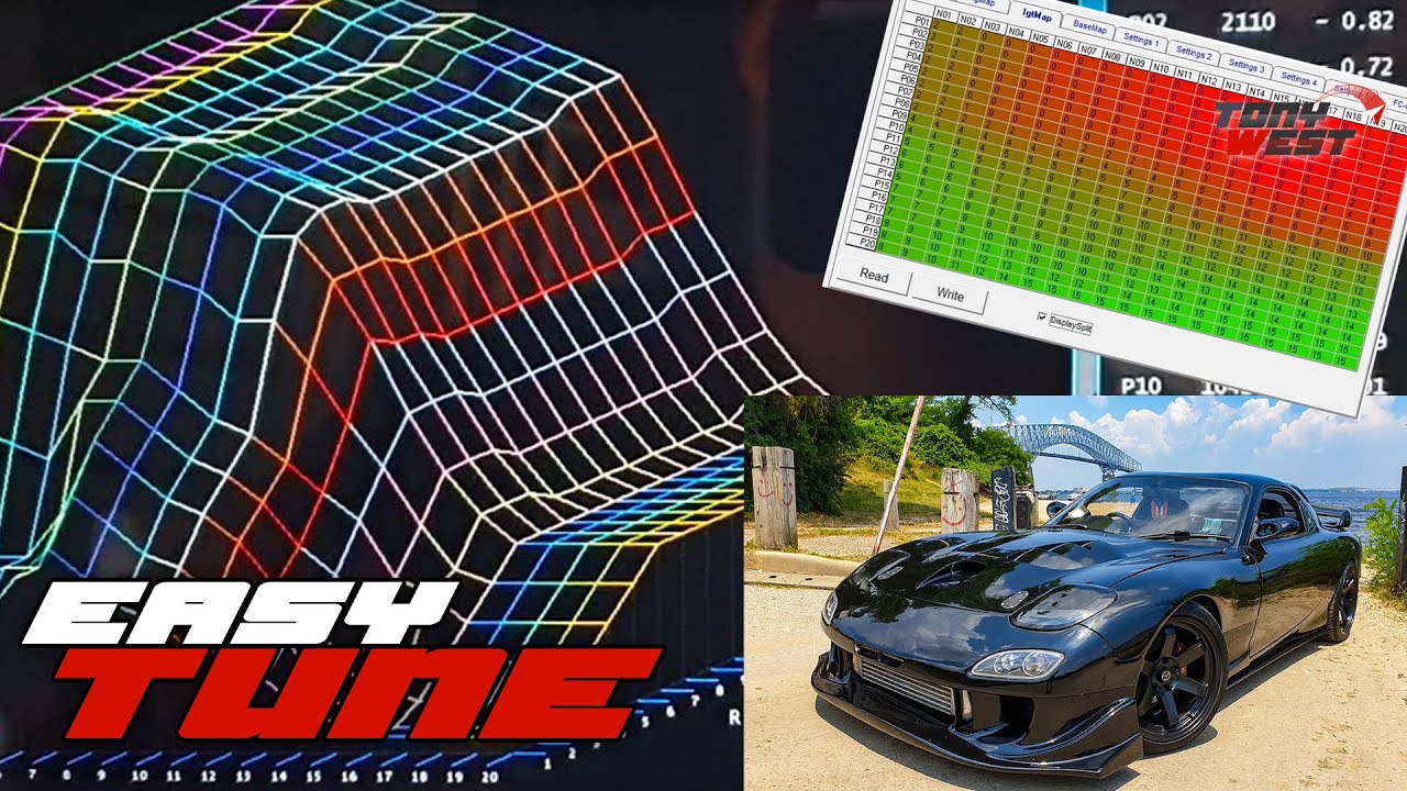 AEM AFR gauge wideband INSTALL to Datalogit and creating a SAFE BASEMAP with the FC-Tweak - RX-7