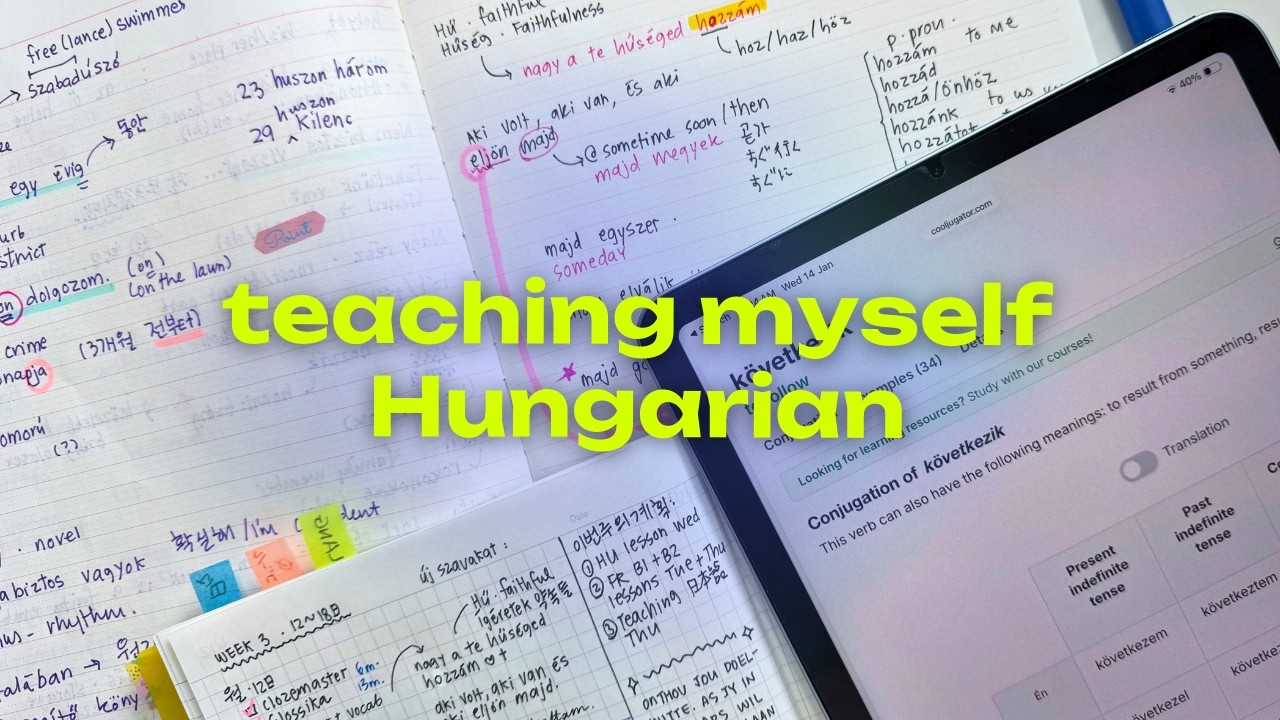 Study with me: taking notes & learning Hungarian grammar